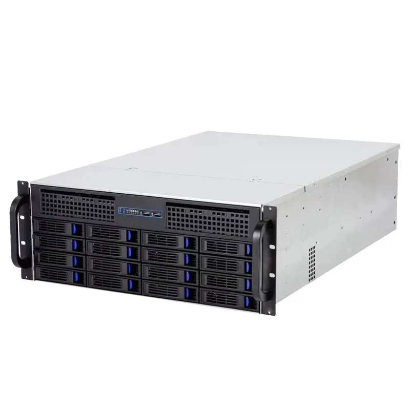 Server 4U 16bays Server Rackmount Server Chassis Sgcc Steel 1.2mm SAS/SATA Backplane with Optional Interface