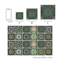 24pcs/set Tile Self-Adhesive Wall Stickers, Peel And Stick, Waterproof Living Room Kitchen Backsplash Bedroom Home Wall Stickers 2