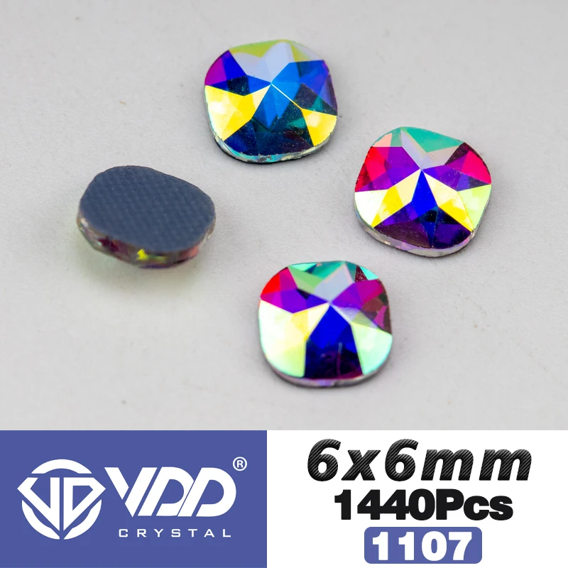 VDD Wholesale 1440Pcs Shape Glass Rhinestones Crystal AB Flatback Hot-Fix Strass Stones For Nail Art DIY Garment Decorations