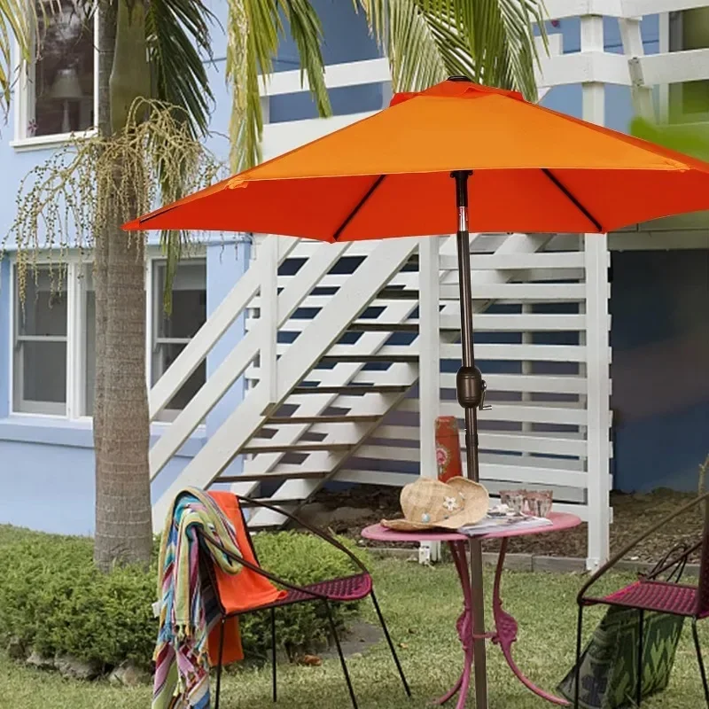 

7.5 Ft Patio Umbrella, Yard Umbrella Push Button Tilt Crank, Umbrella Beach