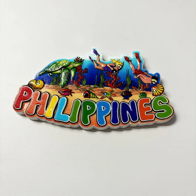 

Philippines 3D Resin Fridge Magnet, Featuring Tropical Marine Life