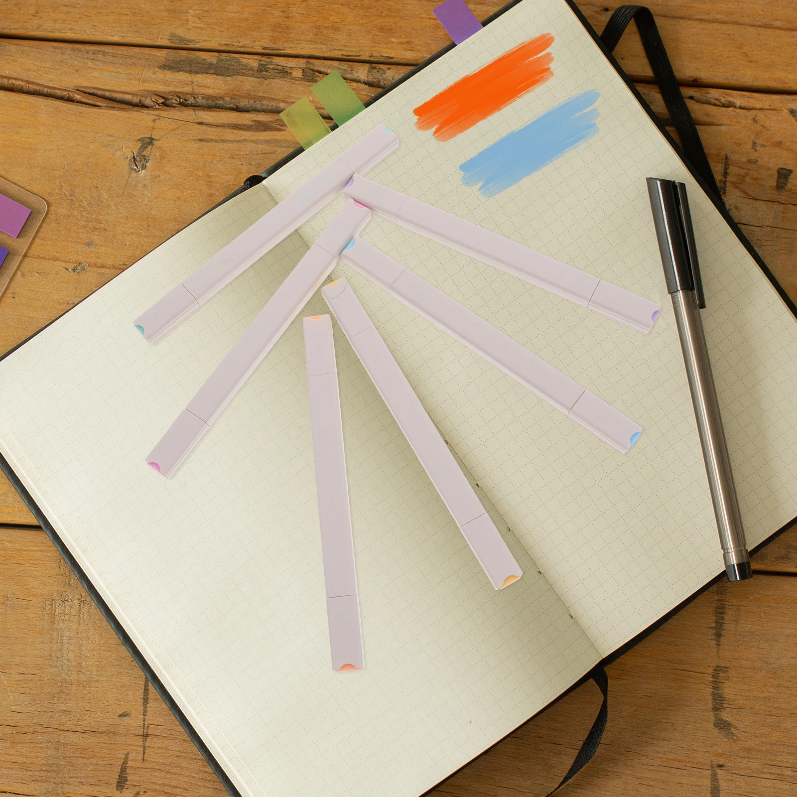 

12Pcs Double Head Highlighter Marker Pens Smooth Writing Study Book Markers Student Portable Marking Pen Marking Pen