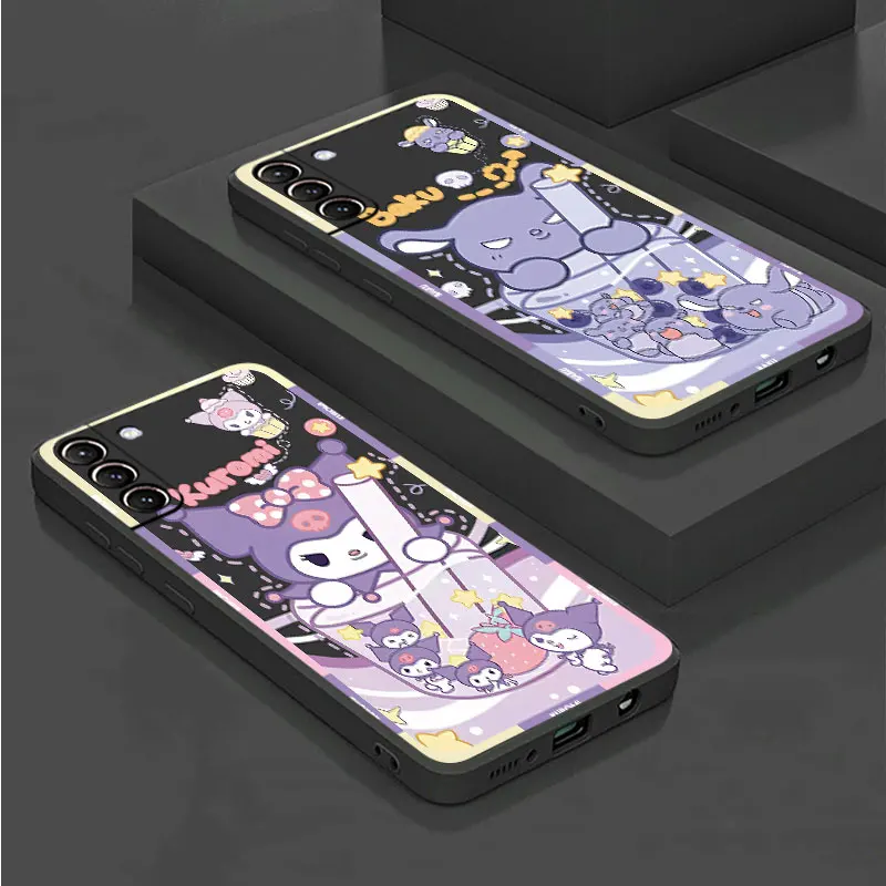 

Phone Case For Samsung Galaxy S24 S22 ultra S23 S20 s9 Plus s21 FE S10 4g Note 20 S8 Silicone Cover Kuromi ColdDrink Cinnamoroll
