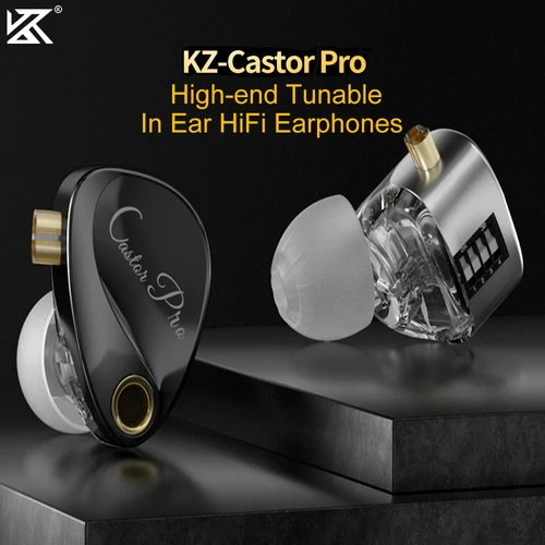 Auriculares KZ Castor Pro HiFi, controladores dinámicos, auriculares sintonizables de alta gama, auriculares de graves de calidad de sonido, auriculares con Cable desmontable
