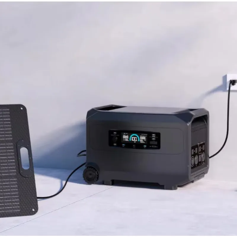 Off Grid 4 Battery 4608Wh Backup  Powerstation UPS Portable Power Station 6000W Solar Generator For Home