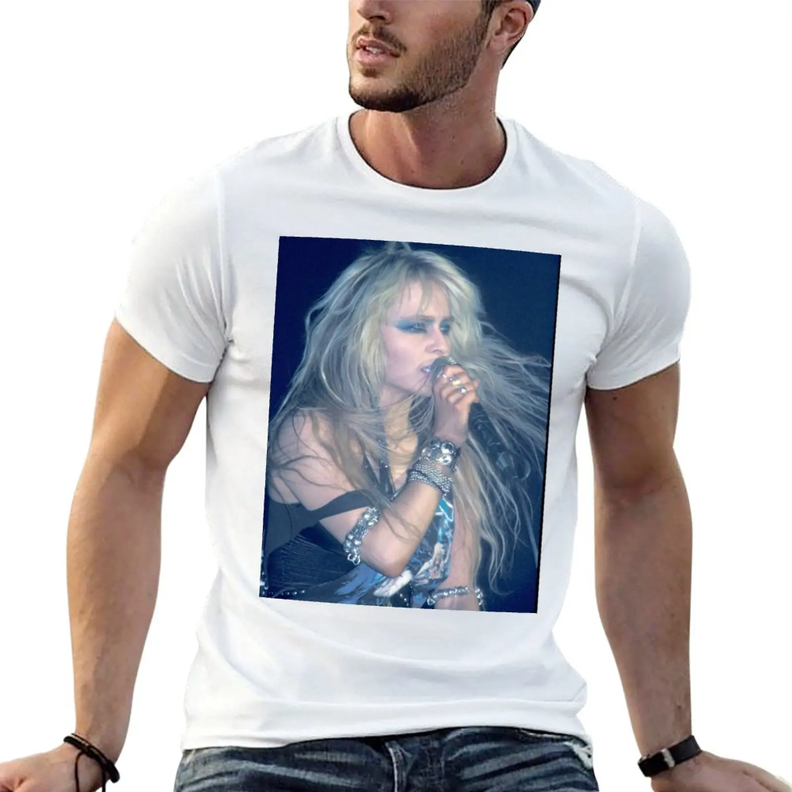

Doro Pesch Warlock Photograph T-shirt summer clothes tees plus size tops mens t shirt graphic