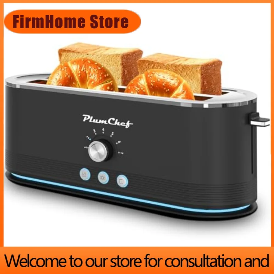 FirmHome Store4-Slice Toaster Extra Wide Long Slot Toaster With 7 Browning Settings Defrost/Reheat Functions Removable Crumb Tra