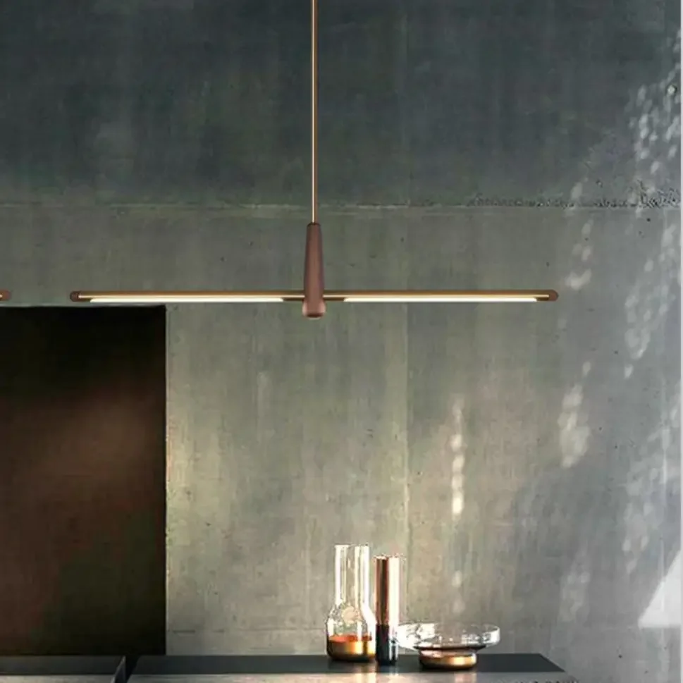 Modern Minimalist Wood LED Chandeliers Parlor Bar Coffee Shop Restaurant Suspension Light Lamp Home Decoration Lighting Fixtures