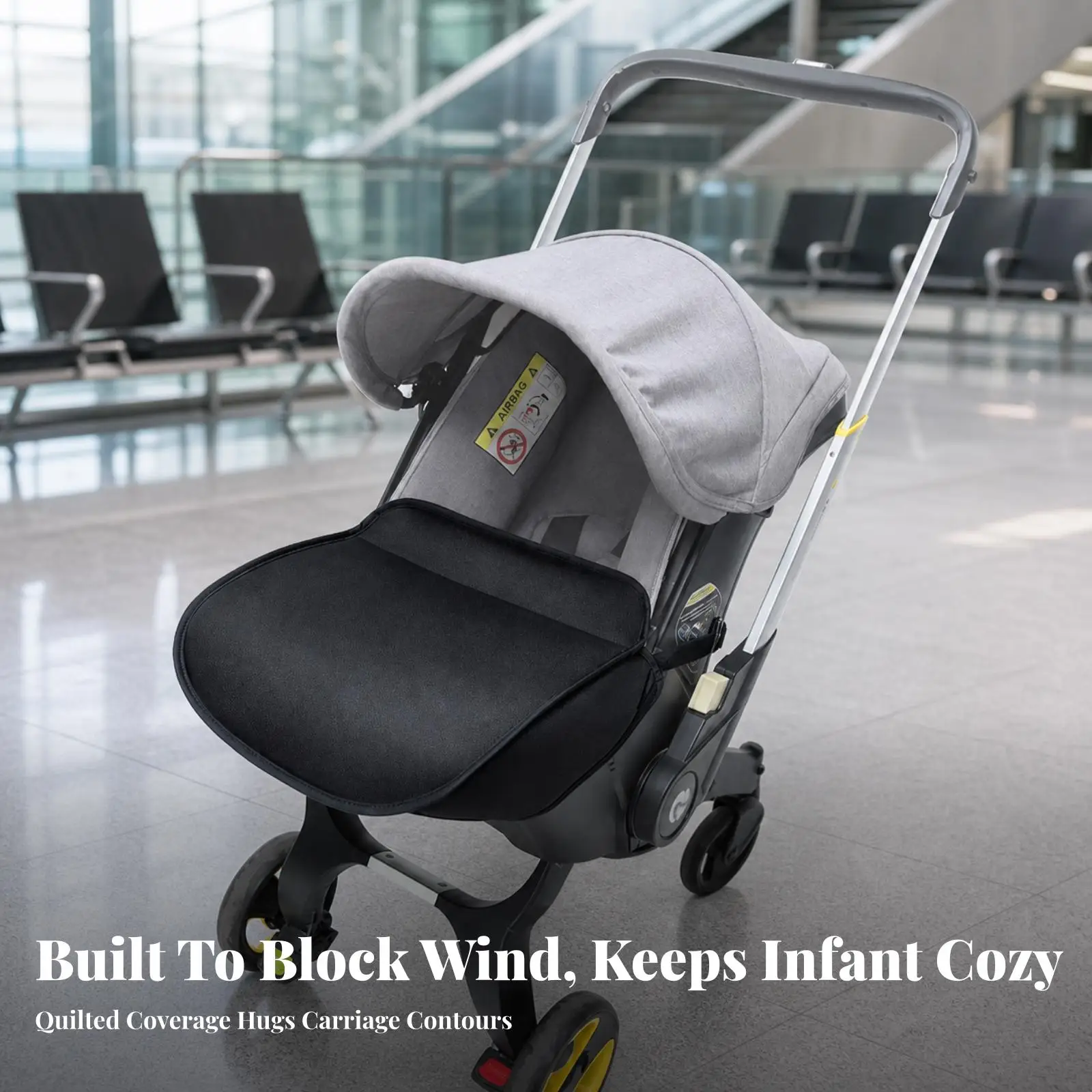 Pram Foot Cover for Travel System Stroller Insulated Windproof Waterproof Soft Lined Leg Muff for Baby Buggy Winter Use