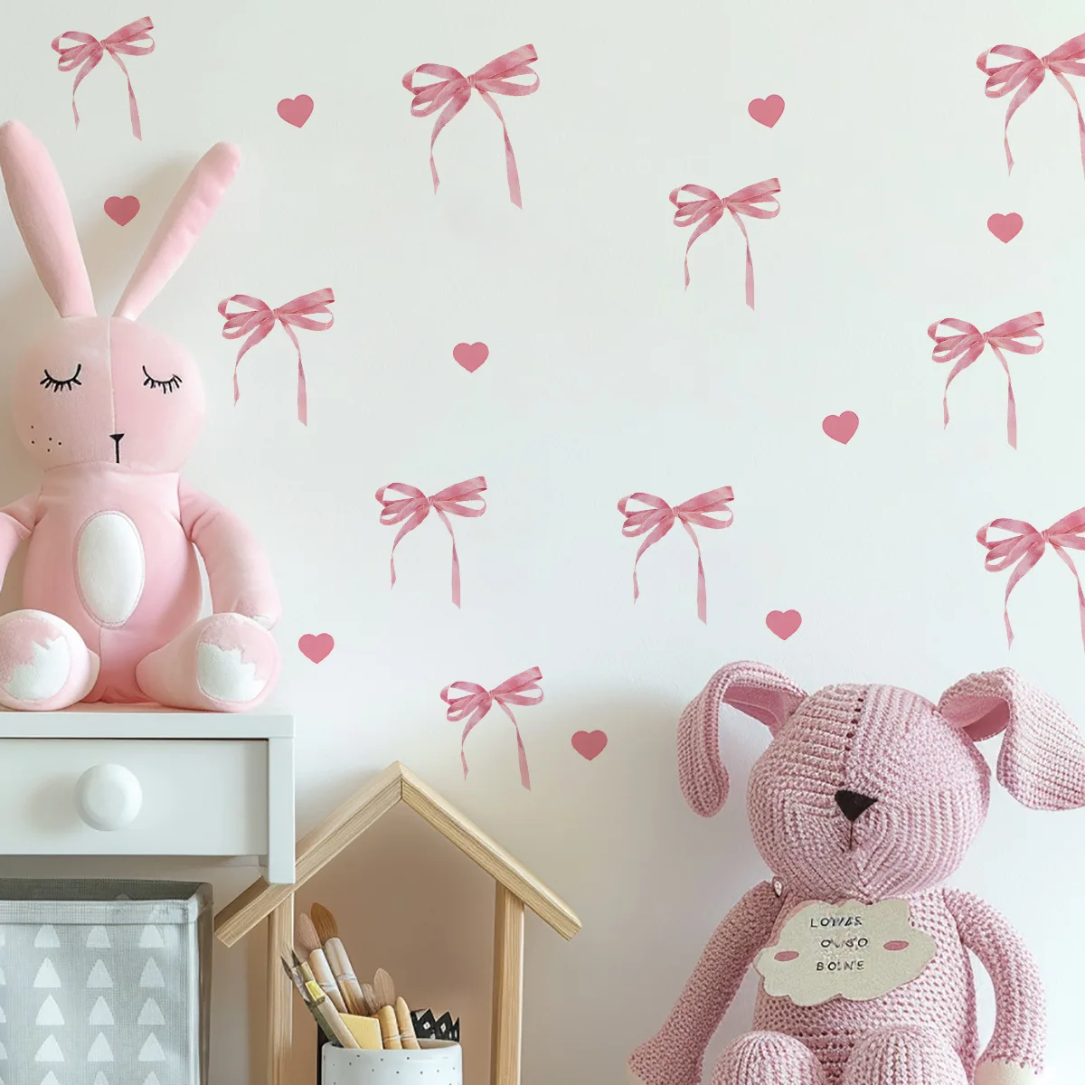 Adesivo da parete per testiera con arco per cameretta dei bambini, BIG BUNDLE, con cornice in legno e cartello