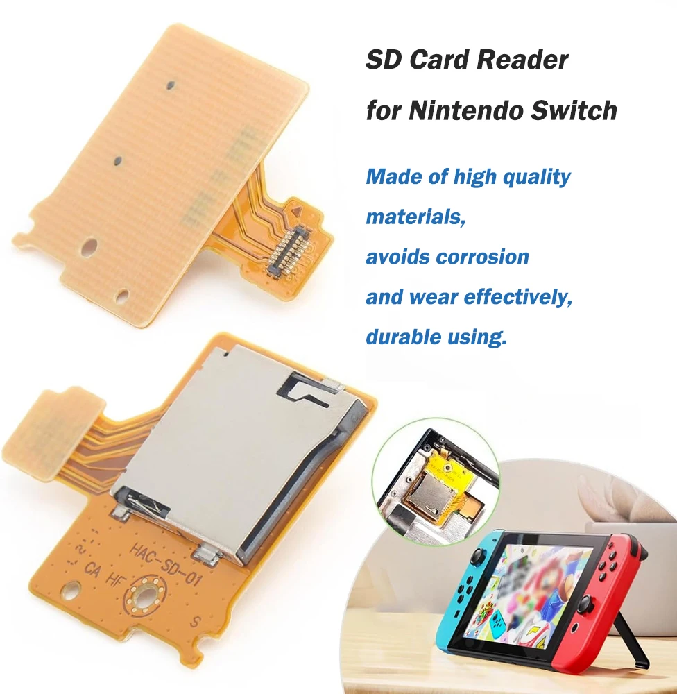 Czytnik kart SD, gniazdo kart pamięci, złącze do Nintendo Switch, zamiennik, precyzyjna płytka kart TF, 1/5/10 szt.