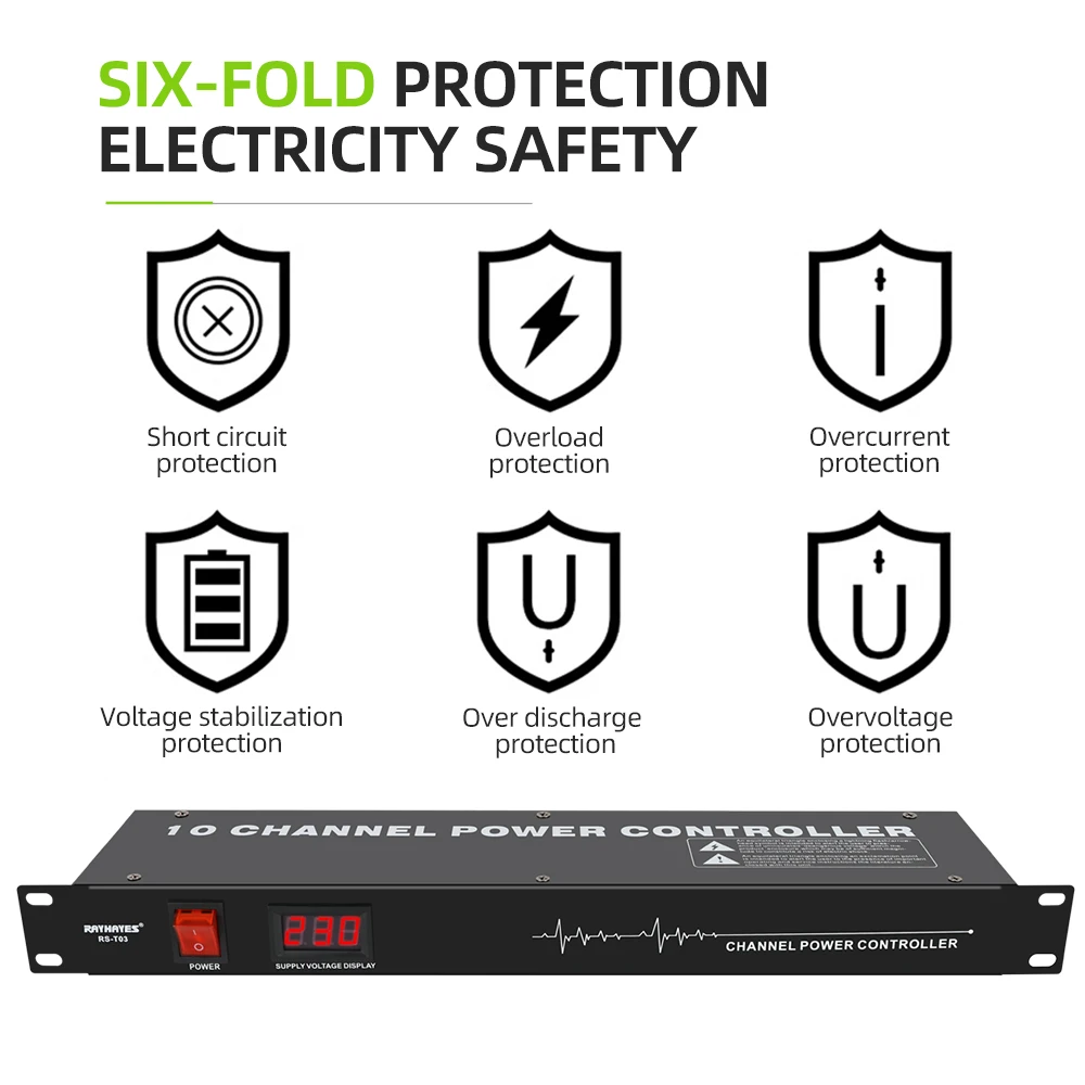 RS-T03 Power Switch 10-Way Switch Sequence Controller Stage Conference Audio Controller