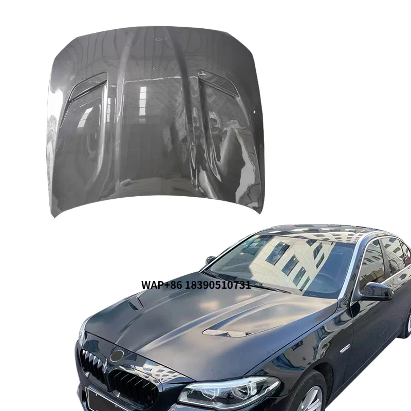 Car Body Parts CS Carbon Fiber Bonnet Hood for 5 Series  M5 F10 F18 535i 2011 2012 2013 2014 2015 2016 Engine Hood Upgrade