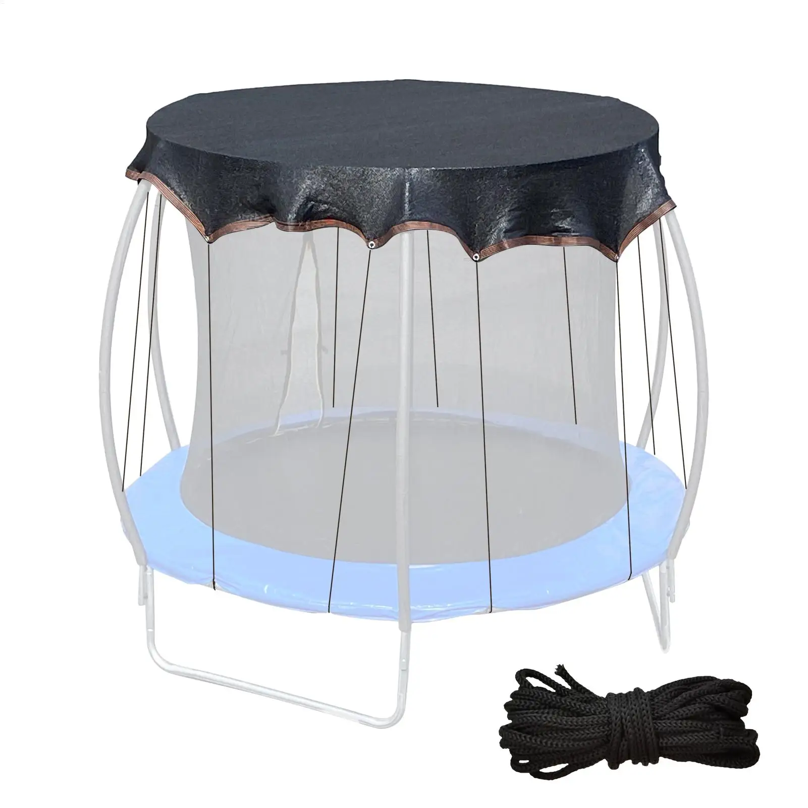 Trampoline Cover Net Weather Resistant Straight Pole Cord Trampoline Shade Cloth Outdoor Sports Accessories for Outdoor Garden