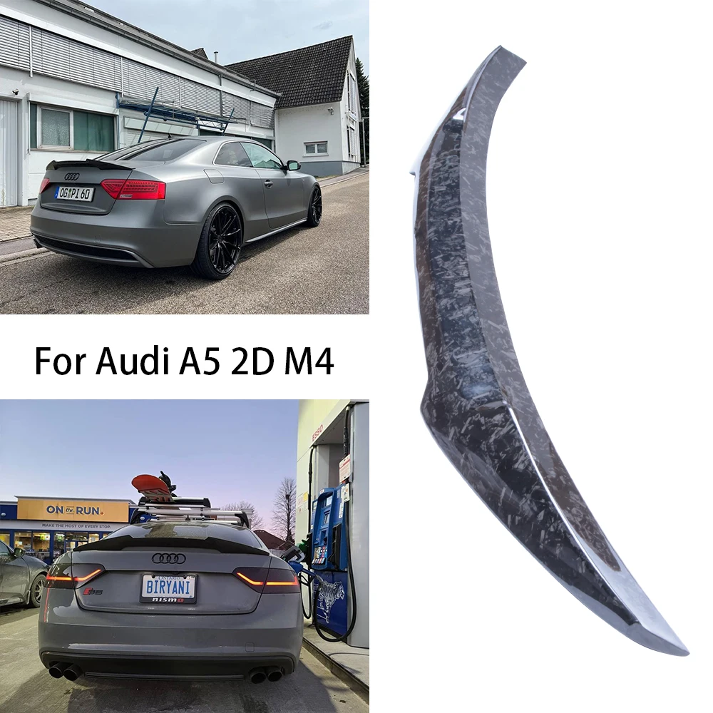 

For AUDI A5 B8 B8.5 2Door Coupe 8T3 M4 Style Forged carbon fiber Rear Spoiler Trunk wing 2007-2017