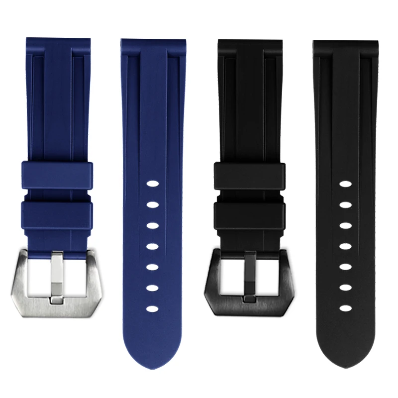 22mm 24mm 26mm Quality Nature Silicone Rubber Watchband Fit For Panerai Strap Waterproof  FOR Breitling Diesel Men Watchband