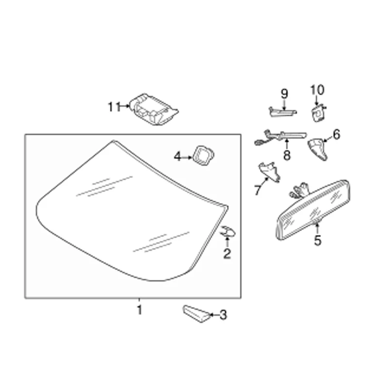 1K0845543 Mirror Bracket 1K0 845 543 Interior Rearview Mirror Fixing Plate Endoscope Base  for Transporter T4  1996 - 2003