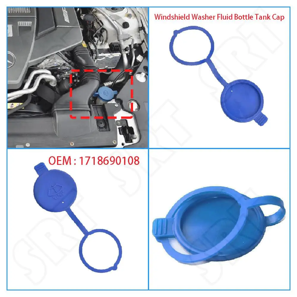 

1718690108 Auto Parts For Mercedes Benz SLK55 SLC43 AMG SLK 350 300 280 Windshield Wiper Washer Fluid Reservoir Tank Bottle Cap