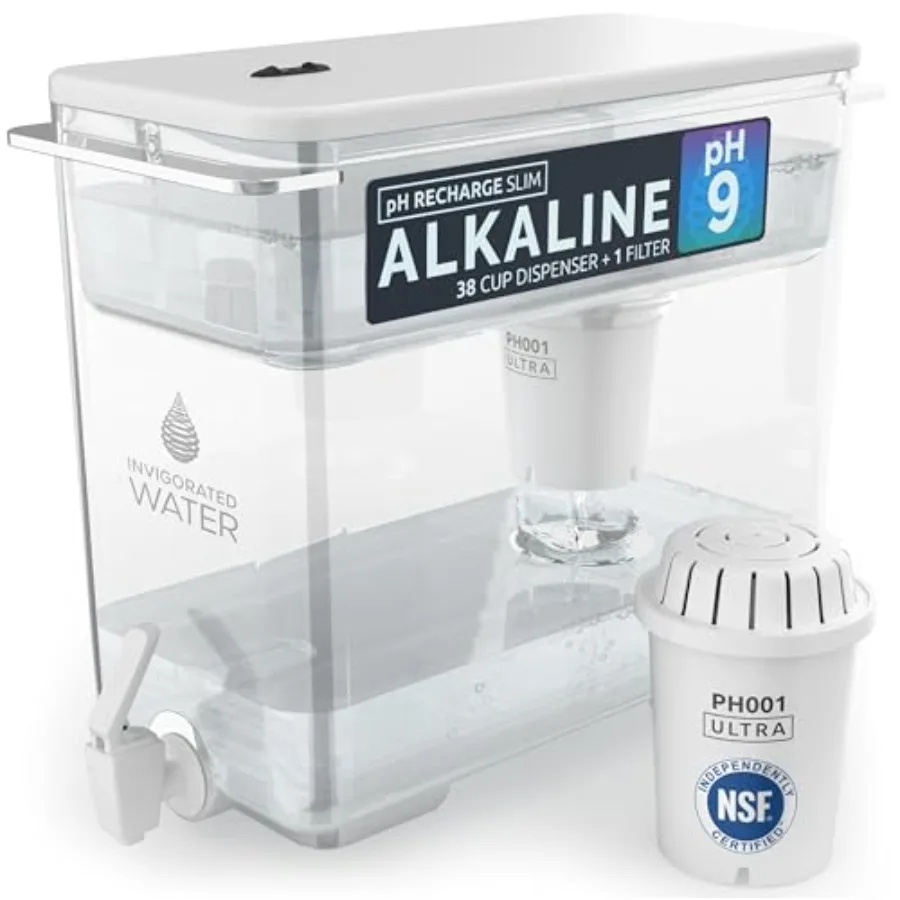 

- Alkaline Countertop Water Filter Dispenser Large Capacity Mineralized Alkaline Water BPA-Free 96 Gallons/Filter White 1 NSF F