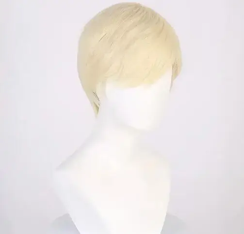 Movie Ken Barbie Cosplay Wig Short Blonde Wigs for Ken Halloween Costume