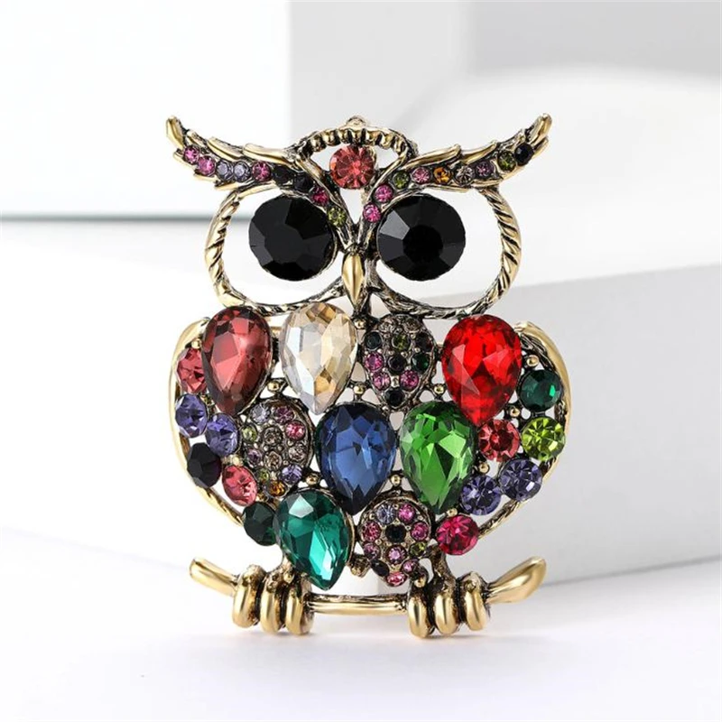 Vintage Owl Brooch for Women Men Exquisite Simulated Animal Brooches Pins Jewelry Accessories Party Gifts 2026