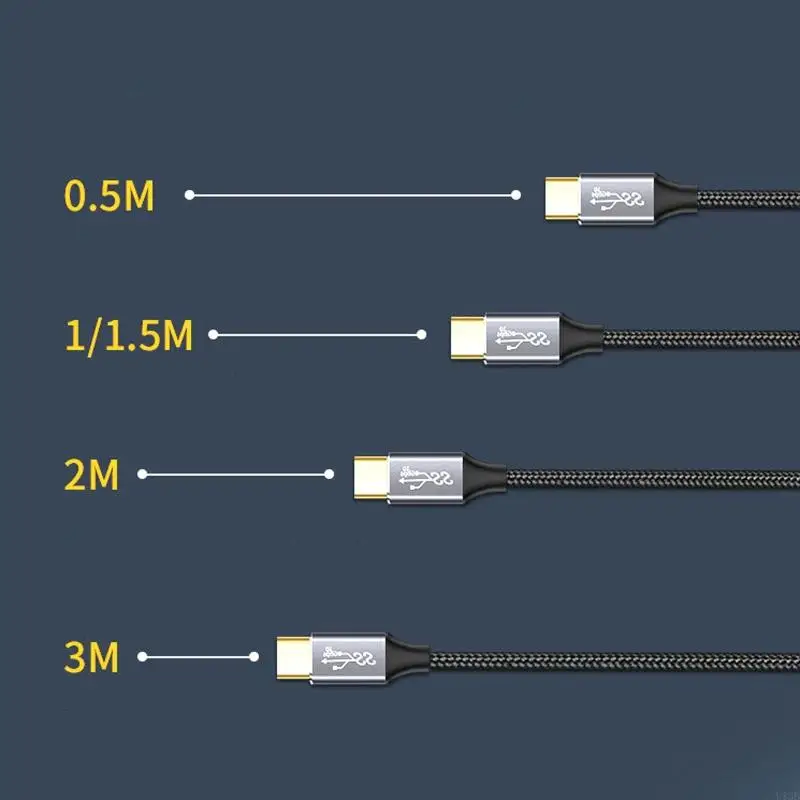 U13B USB C สายเคเบิลส่วนขยาย PD100W Gen2 Type C 3.1 สายข้อมูลตัวขยายเพศชายถึงตัวเมีย