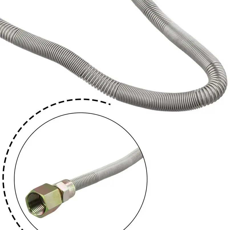 30 Inch 3/8 For Flex Gas Line Kit Whistle 304 Stainless Steel Hose For NGLP Fire Pits Fireplaces Heaters Outdoor Cooking