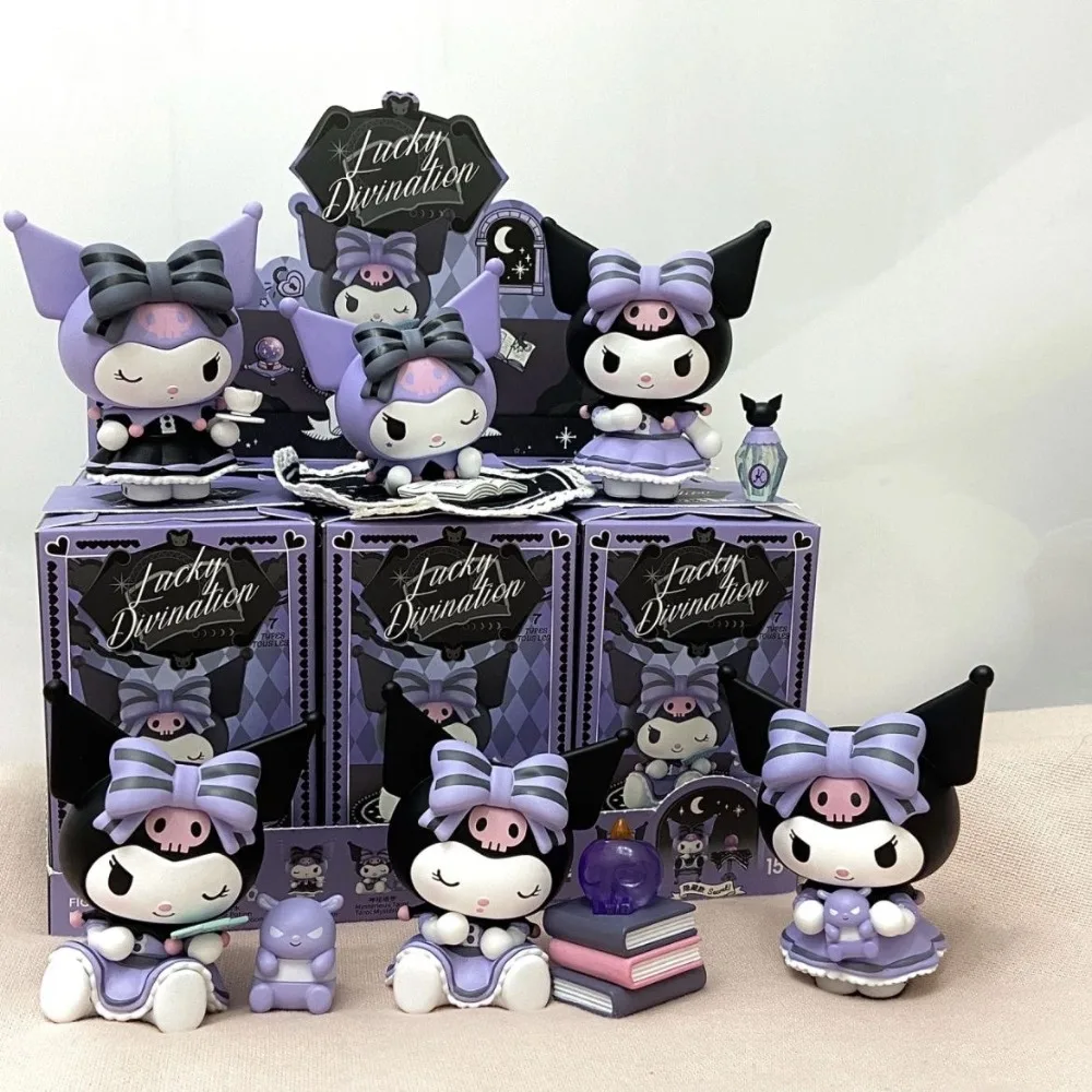 

Miniso Sanrio Blind Box Kuromi Lucky Divination Action Figure Kawaii Anime Series Statue Decoration Model Doll