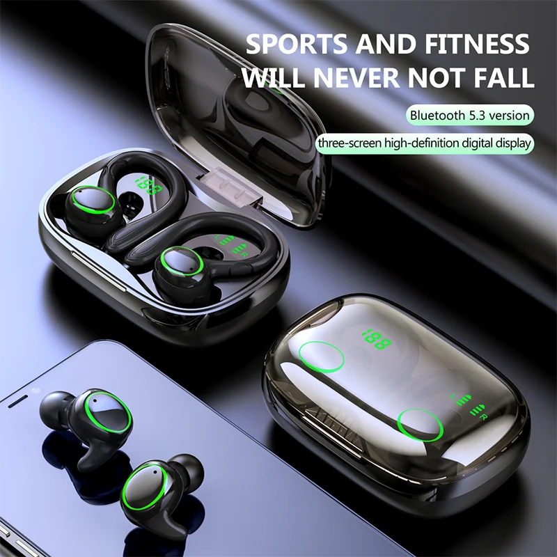 

Wireless Earbuds Bluetooth 5.3 HIFI Bass TWS Sports Headphone Earphones LED Noise Cancelling Waterproof HD Call Headphone