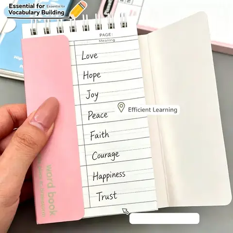 2pc Pocket Vocabulary Notepad,Portable Double Coil Word Notebook Set,80 Sheets Study Notebook for Language Learning Stationery