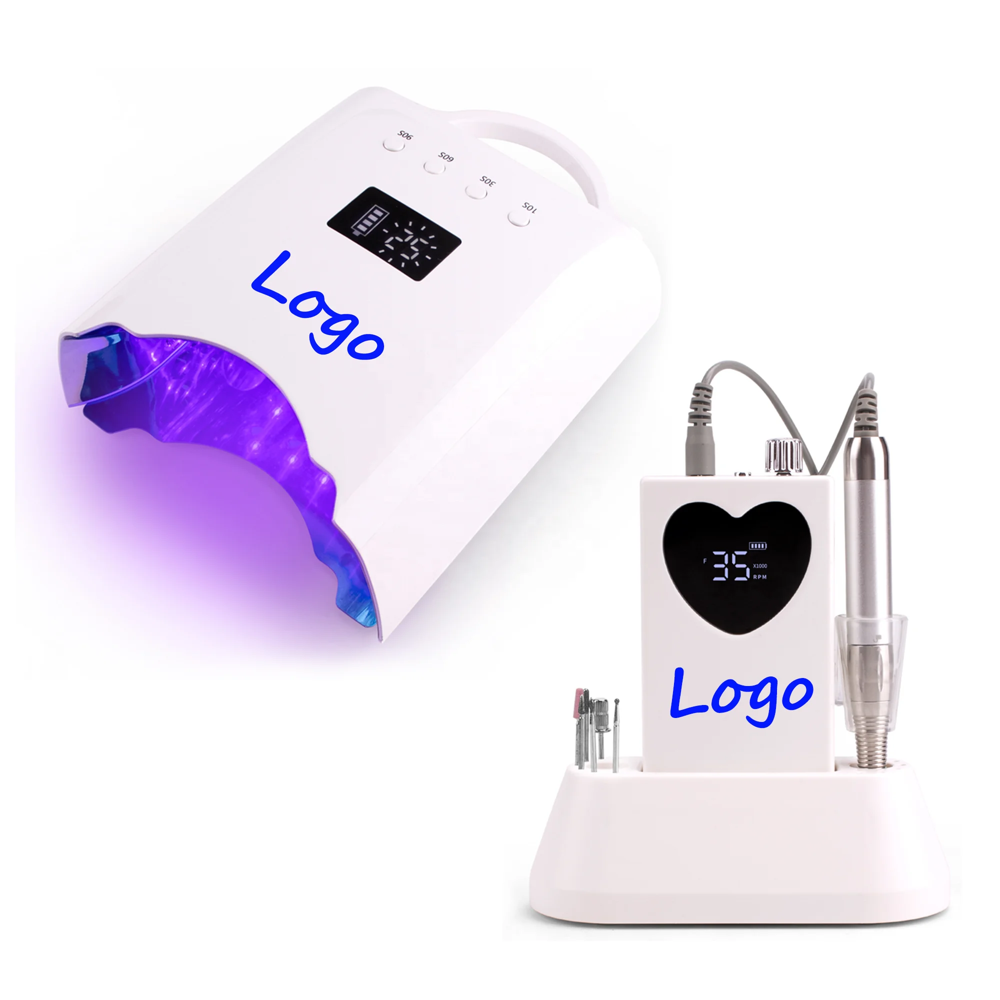 

Free Logo Professional Rechargeable Portable 78w Uv Led Nail Lamp Multi-Function Uv Gel Dryer Nail Drill Machines