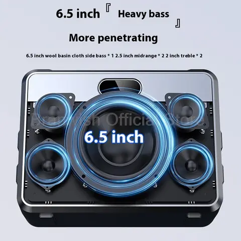 Potente Altavoz Bluetooth de 1000W, caja de sonido portátil con 2 micrófonos, batería de 7500mAh, Audio, 8H, canto, TF para Karaoke al aire libre y hogar