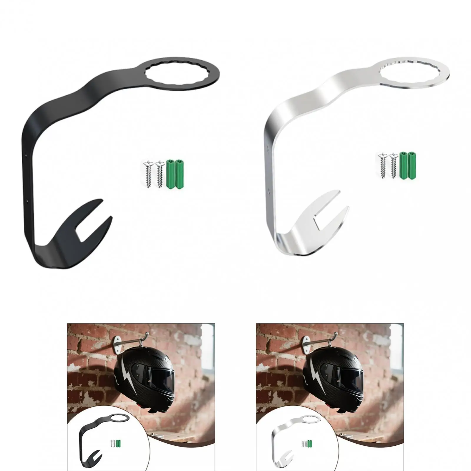 

Helmet Holder Storage Organizer Wall Mount for Entrance Garage Efficient Space Saving Sturdy Cycling Heavy Duty Helmet Rack