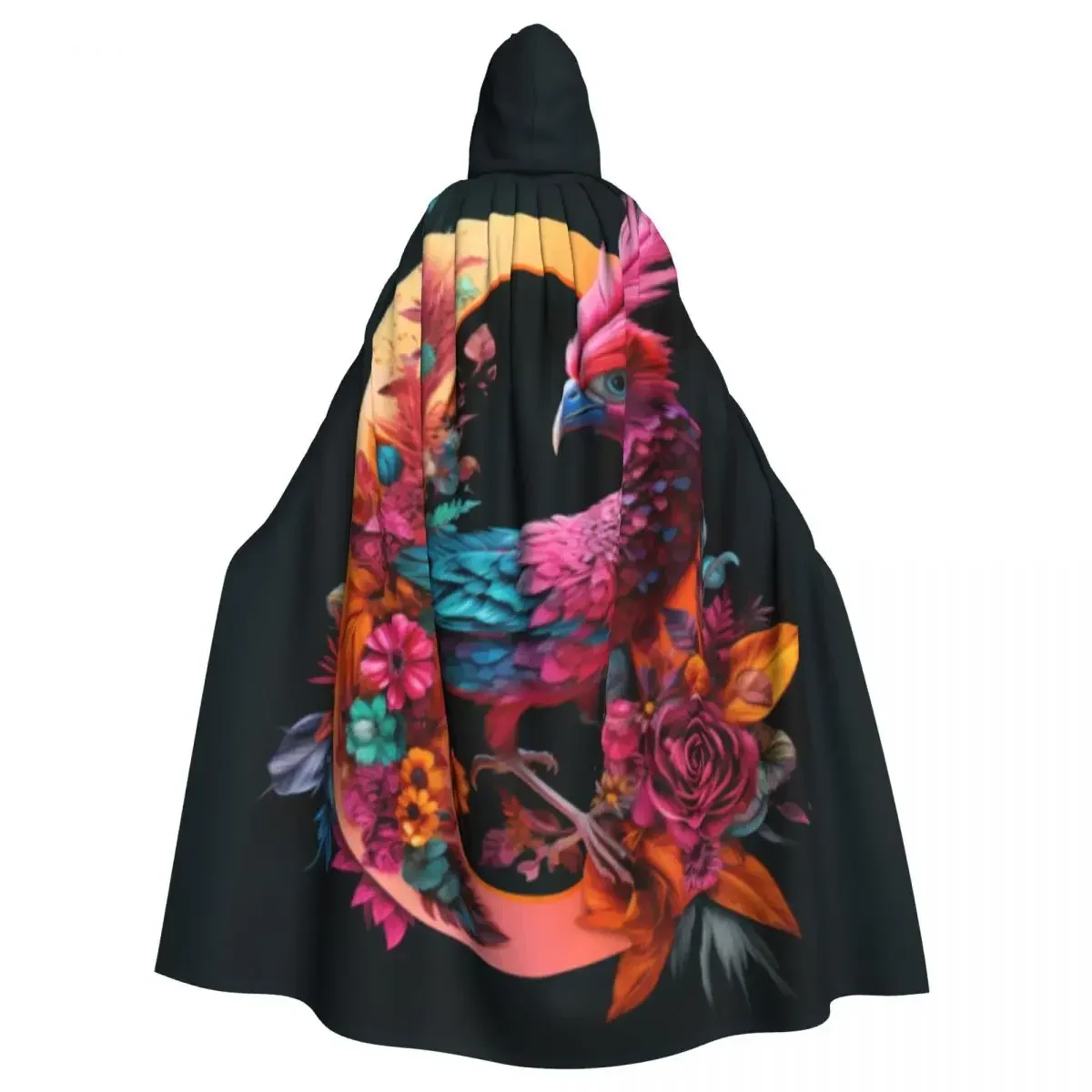

Colorful Bird Hooded Polyester Unisex Witch Cape Costume Accessory Adult Men Women Christmas Hoodies Cape Cosplay Costumes