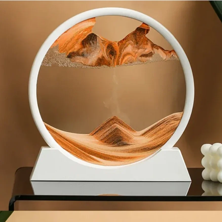

3D Glass Moving Sand Art Creatitive Sandscape In Motion Display Flowing Sand Frame Hourglass Painting for Home Decor for Gifts