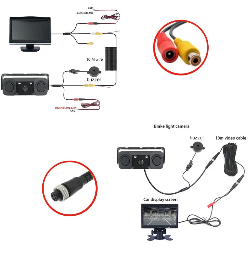 3-in-1 Universelles Auto-Kit LED-Rückfahrkamera Nachtsicht-Radarsensor Mini-Alarm Kompaktes Rückfahr-Parksystem – Detail 11