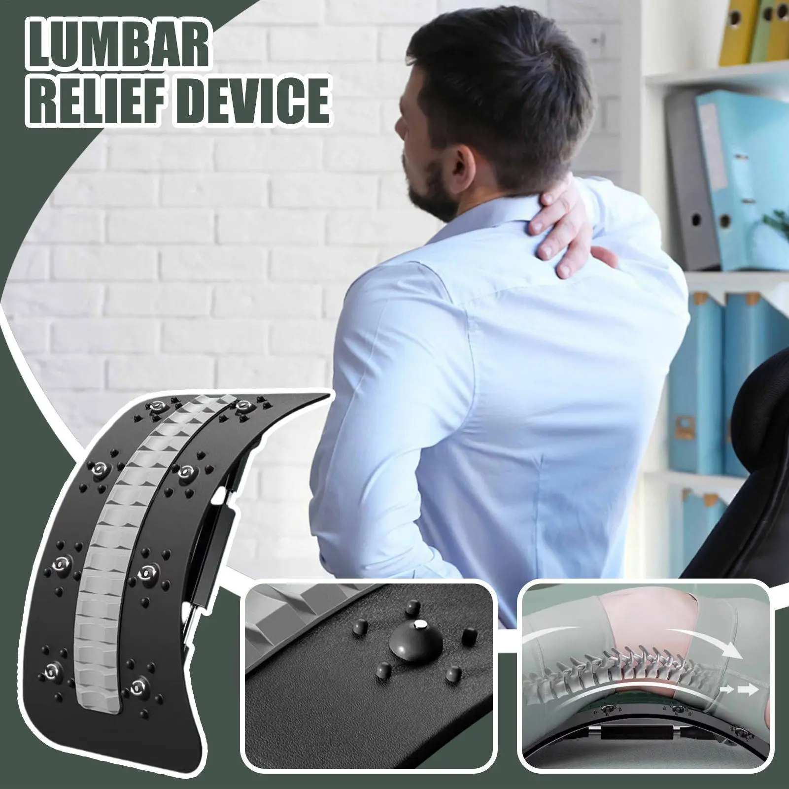 Back Stretcher Waist Support Relieving Board Adjustable Back Stretcher Massager for Workout Recovery Sleeping Car Pilates Bed