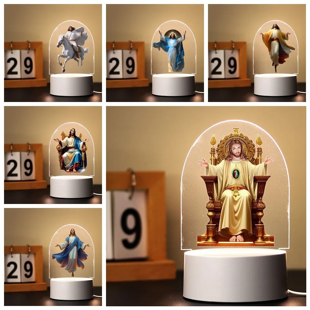 

God Jesus 3d Illusion Night Lamp for Children's Room Decor the Kids Birthday Gift