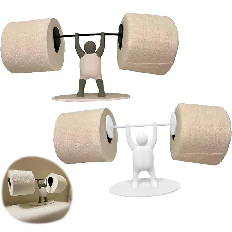 

Funny Weightlifter Toilet Roll Holder,Unique 3D Printed Toilet Paper Holder-Weightlifter Holding A Barbell,Bathroom Decor 2025