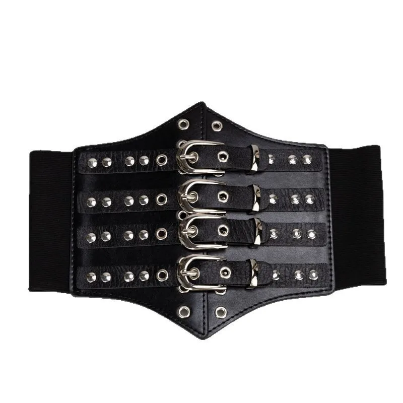 

Women Wide Belt Pu Leather Body Waistband Ladies Waist Belts Punk Female Cummerbunds Apparel Accessories