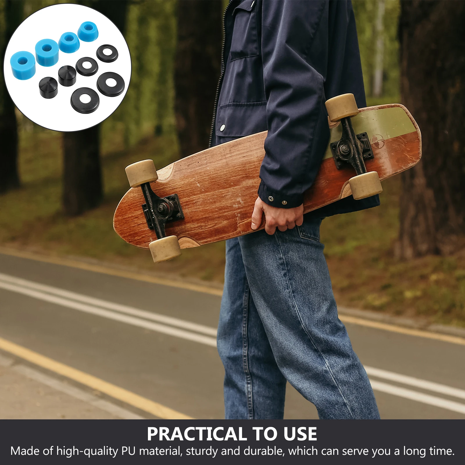 1 set 1 Set Skateboard Shock Absorber Pad High-Quality Pu Durable Shockproof Cushion For Longboard Truck Replacement Skateboard