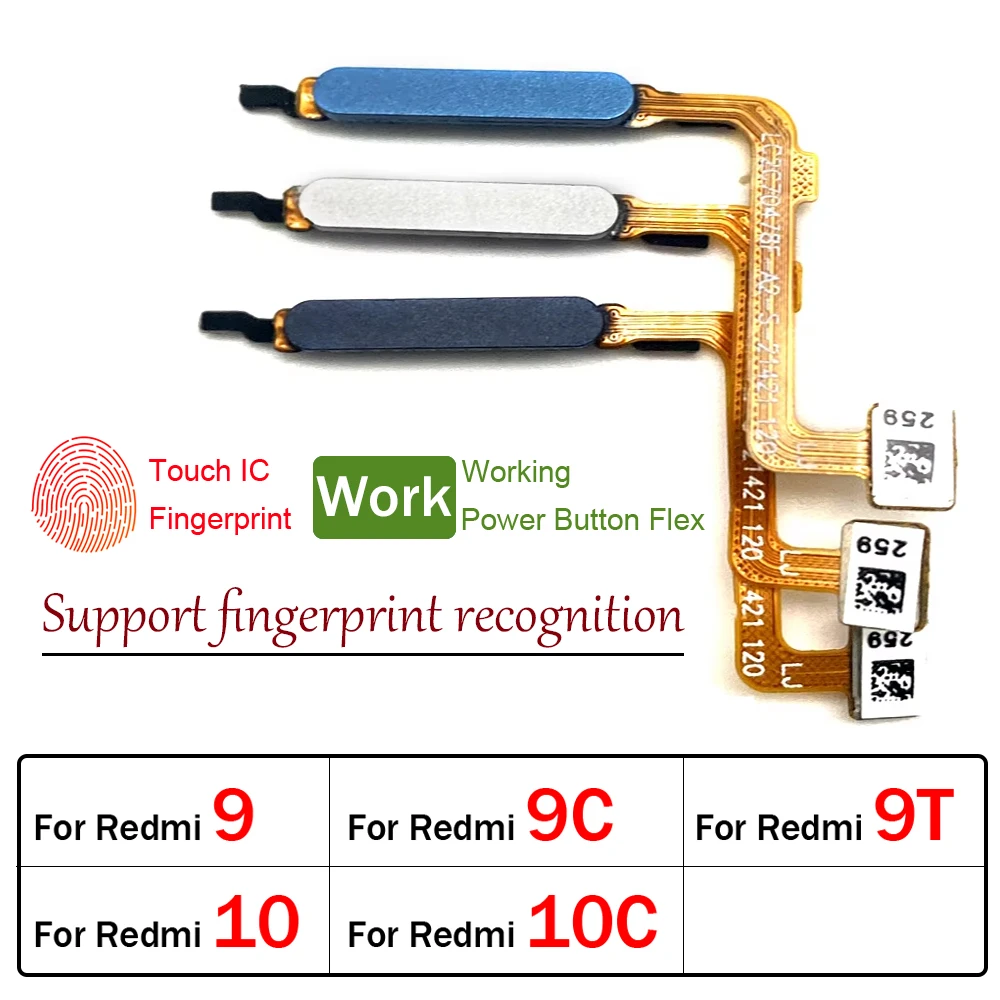 

New For Xiaom Redmi 9C 9T 9 10C 10 Prime Fingerprint Home Button Fingerprint Menu Return Key Recognition Sensor Flex Cable