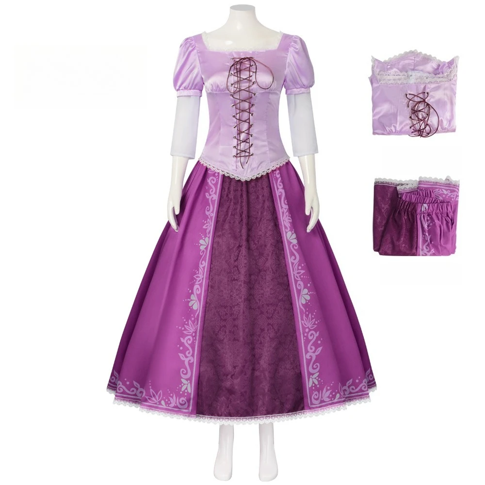 

Halloween Rapunzel Women’s Anna Cosplay Costume Princess Lepei Purple Long Dress Snow Romance Dress Performance Costume