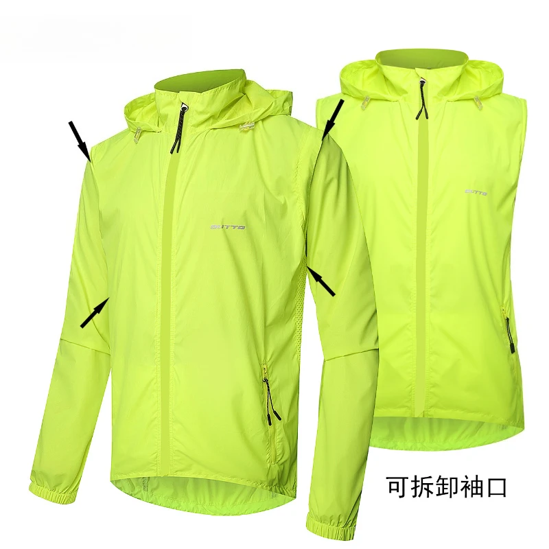 

Мужская велосипедная куртка-ветровка с отстегивающимися рукавами, водоотталкивающая, светоотражающая, для MTB и шоссейных велосипедов, для активного отдыха