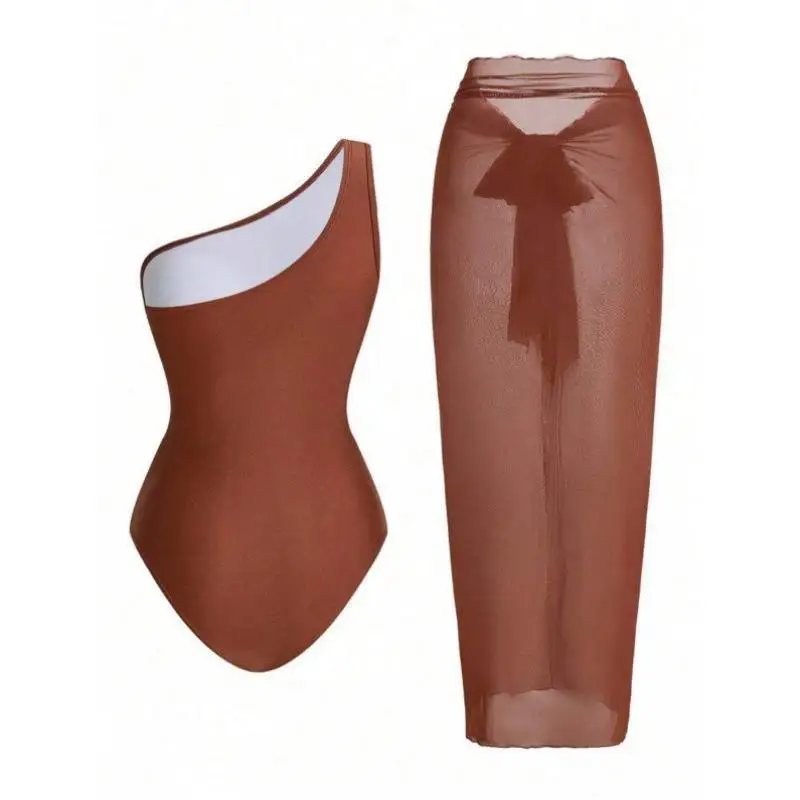 Nowy strój kąpielowy jednoczęściowy damski P 99282, jednolity kolor, plisowany, z efektem połączenia materiałów, krzyżowy, wygodny, sportowy, casualowy.