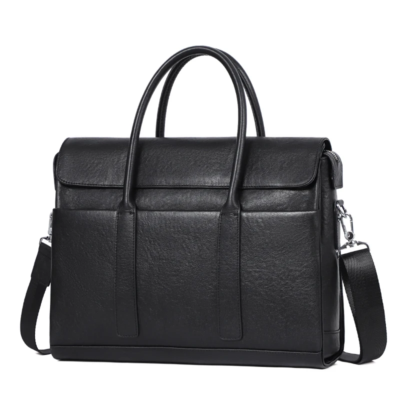 

Men's Handbag Genuine Leather Business Briefcase First Layer Cowhide Leather Shoulder Laptop Bag Travel Work Men Tote Bags