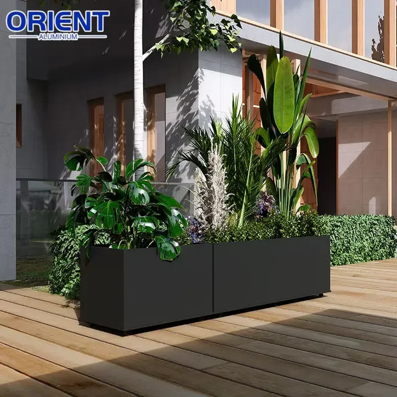 Modern Metal Flower Pots For Indoor Outdoor Garden Decor Durable Planting Containers Home Patio Planter Box Stylish Design