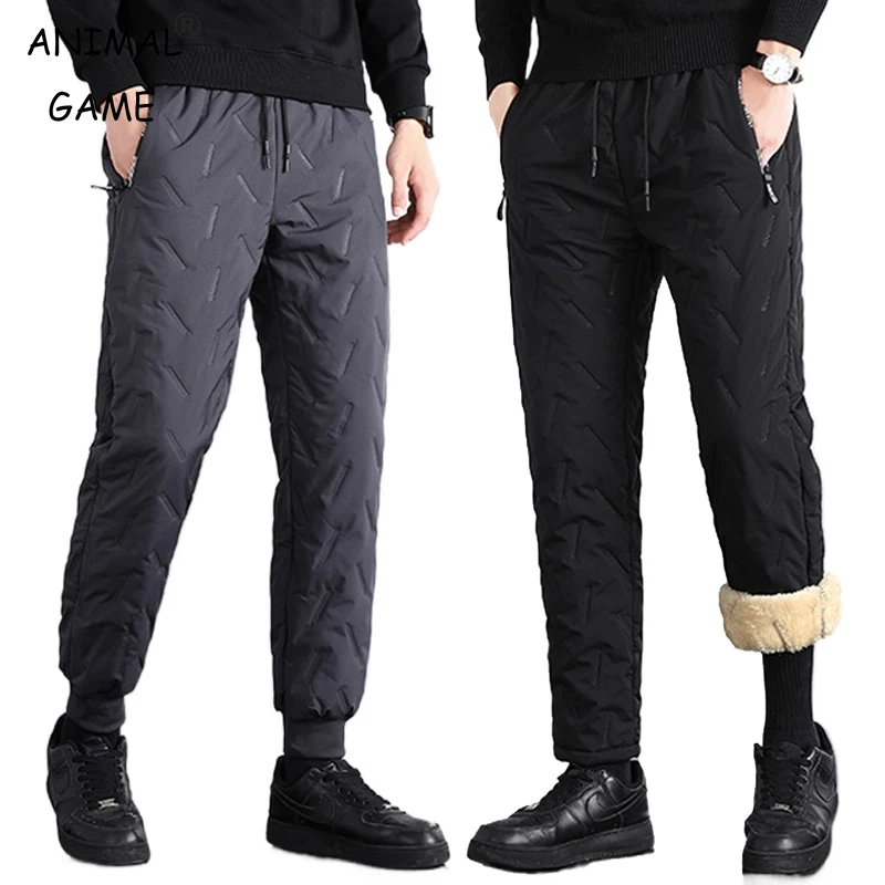 Pantalon de survêtement en polaire épaisse pour homme, Streetwear d'hiver, en laine d'agneau, thermique, décontracté, imperméable, coupe-vent, chaud, automne