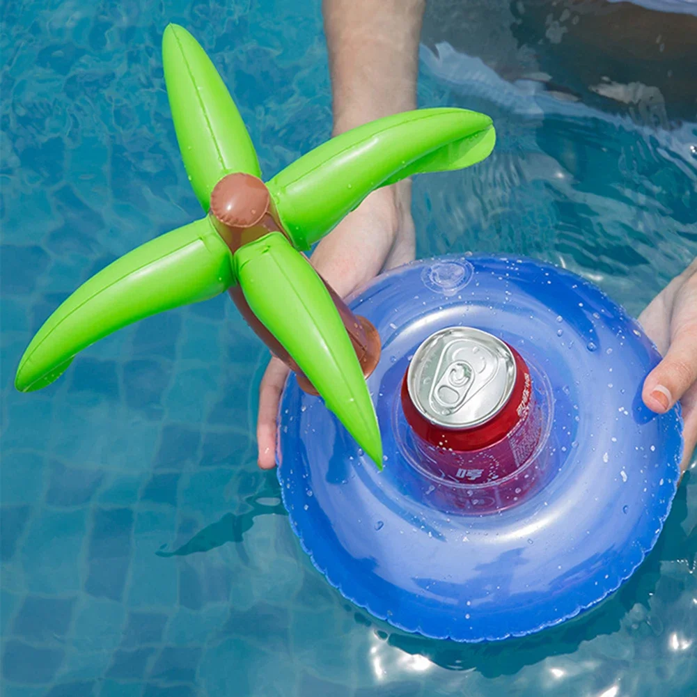 1-5Pcs Floating Cup Inflatable Flamingo Drinks Cup Holder Pool Float Bar Coasters Floatation Devices Pink Toy Drink Holder