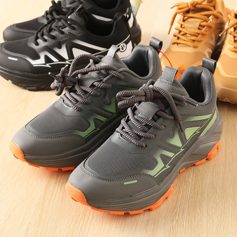 

Classic American Style Mesh Paneling Ultra-suede Leather Men's Laced Sports Running Shoes Anti-slip Soft Bottom Casual Shoes